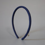Blue Suede Tight Headband No Studs