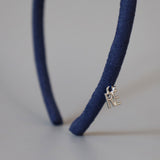Blue Suede Tight Headband No Studs