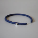 Blue Suede Tight Headband No Studs