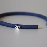 Blue Suede Tight Headband No Studs