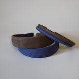 Greige Suede Tight Headband No Studs