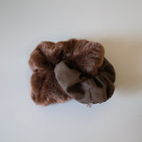 Brown Mouton and Suede Ring Scrunchie