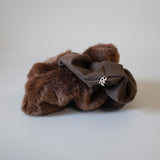 Brown Mouton and Suede Ring Scrunchie
