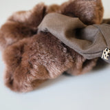 Brown Mouton and Suede Ring Scrunchie