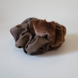 Brown Mouton and Suede Ring Scrunchie