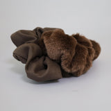 Brown Mouton and Suede Ring Scrunchie