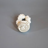Rose Leather White Scrunchie