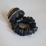 Rose Leather Black Scrunchie