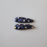 Blue Suede Hair Pin