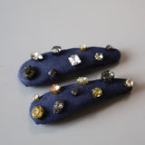 Blue Suede Hair Pin