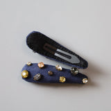 Blue Suede Hair Pin