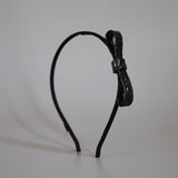 Narrow Croco Black Ribbon Headband