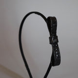 Narrow Croco Black Ribbon Headband