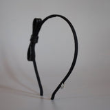 Narrow Croco Black Ribbon Headband