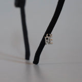 Narrow Croco Black Ribbon Headband