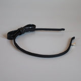 Narrow Croco Black Ribbon Headband