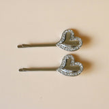 Metal Silver Heart Hair Pin