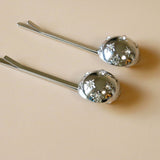 Metal Silver Ball Hair Pin