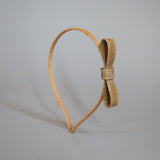 Narrow Croco Beige Ribbon Headband