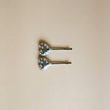 Metal Silver Heart Studs Hair Pin