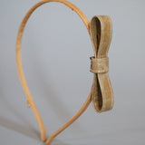 Narrow Croco Beige Ribbon Headband