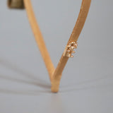 Narrow Croco Beige Ribbon Headband
