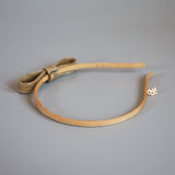 Narrow Croco Beige Ribbon Headband