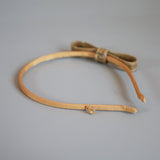 Narrow Croco Beige Ribbon Headband