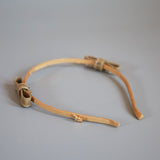 Narrow Croco Beige Twin Ribbon Headband