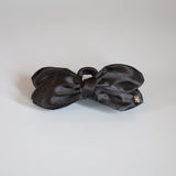 Glossy Black Satin Ribbon Clip