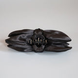 Glossy Black Satin Ribbon Clip