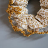 Leopard Corduroy Camel Scrunchie