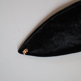 Long Ribbon Black Velour Scrunchie