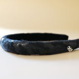 Slender Headband Black Leopard No Studs