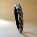 Slender Headband Brown Leopard No Studs