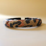 Slender Headband Brown Leopard No Studs