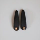 Gold Logo Black Silk Hair Pin