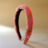 Slender Headband Pink Tweed No Studs