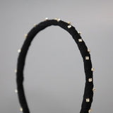 Narrow Studs Headband Black lill Silver