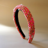 Slender Headband Pink Tweed No Studs