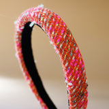 Slender Headband Pink Tweed No Studs