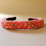 Slender Headband Pink Tweed No Studs