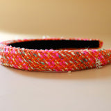 Slender Headband Pink Tweed No Studs