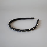 Narrow Studs Headband Black lill Silver