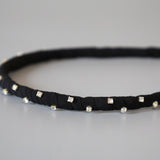 Narrow Studs Headband Black lill Silver