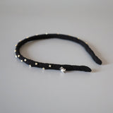 Narrow Studs Headband Black lill Silver