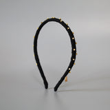 Narrow Studs Headband Black lill Gold