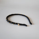 Narrow Studs Headband Black lill Gold