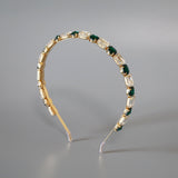 Gold Green Studs Headband