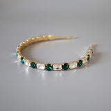 Gold Green Studs Headband
